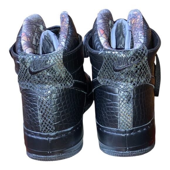 Nike Black Reptile Air Force 1 High premium exotic men’s Sz10 custom-made 2014 - Picture 5 of 11
